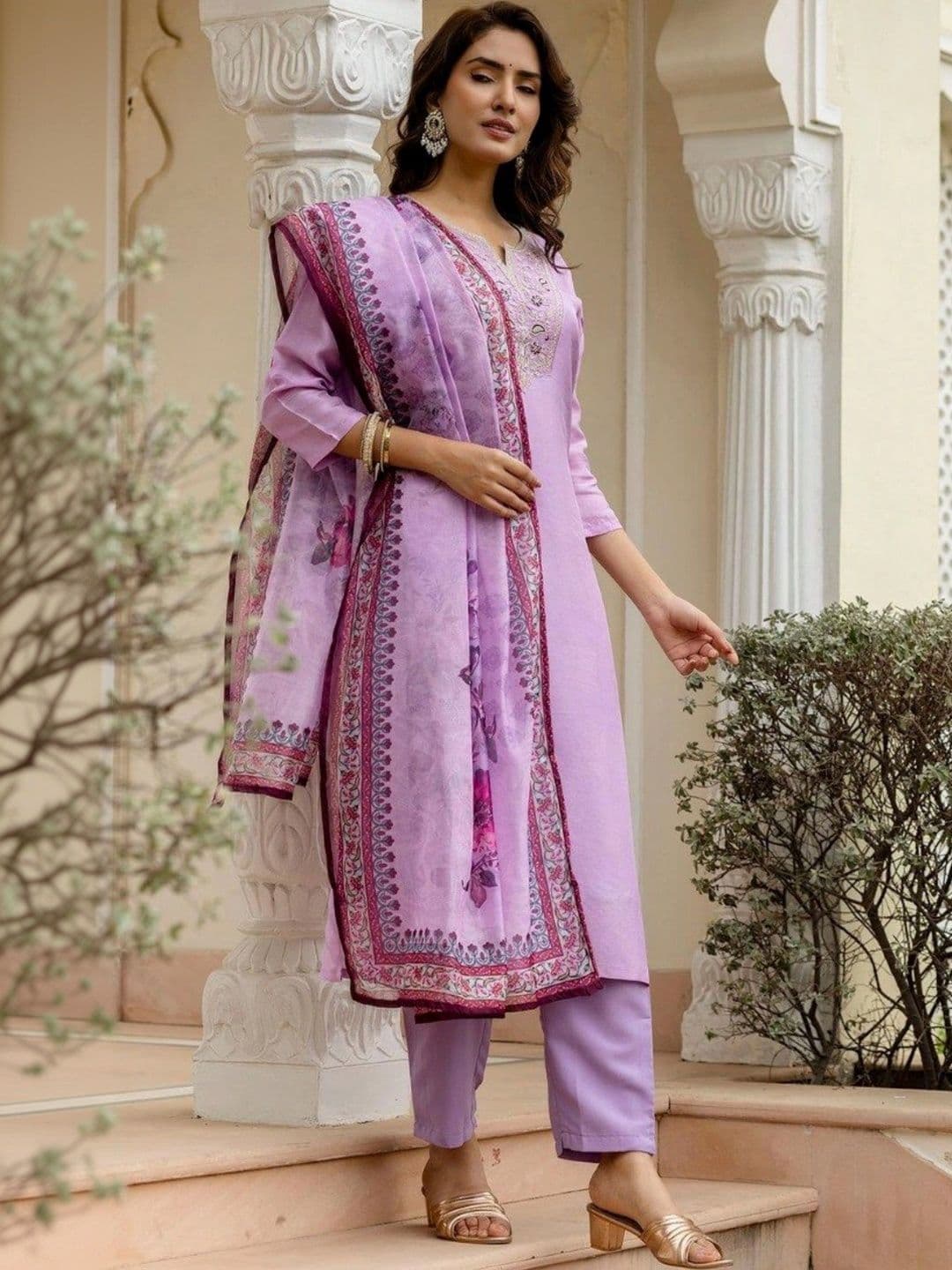 LeeliPeeri Designer Women Ethnic Motifs Embroidered Regular Thread Work Kurta with Trousers & With Dupatta thumbnail 5
