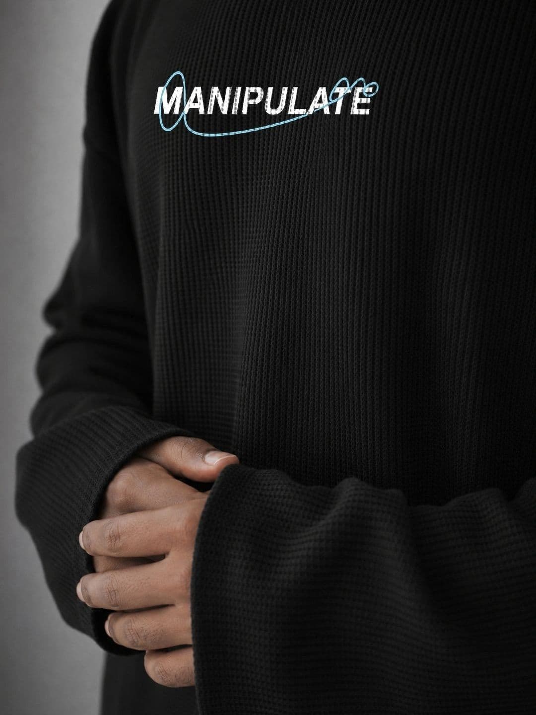 BRAHMOR Men Typography Drop-Shoulder Sleeves Raw Edge Boxy T-shirt thumbnail 3