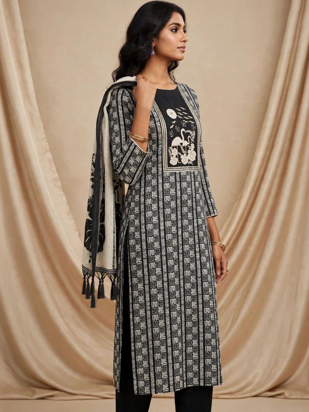 Haranozy Printed Pure Cotton Semi-Stitched Dress Material thumbnail 2