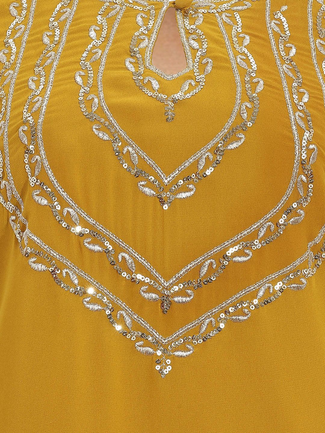 House of Pataudi Sequinned Embellished Jashn Kurta with Palazzos & Dupatta thumbnail 2
