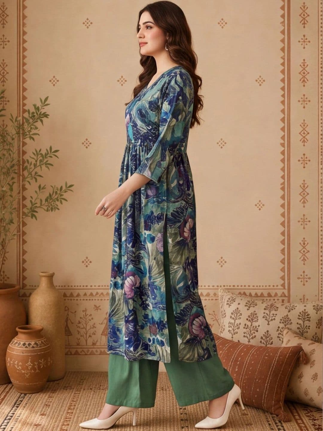 Anouk Women Floral Printed Floral Kurta thumbnail 2
