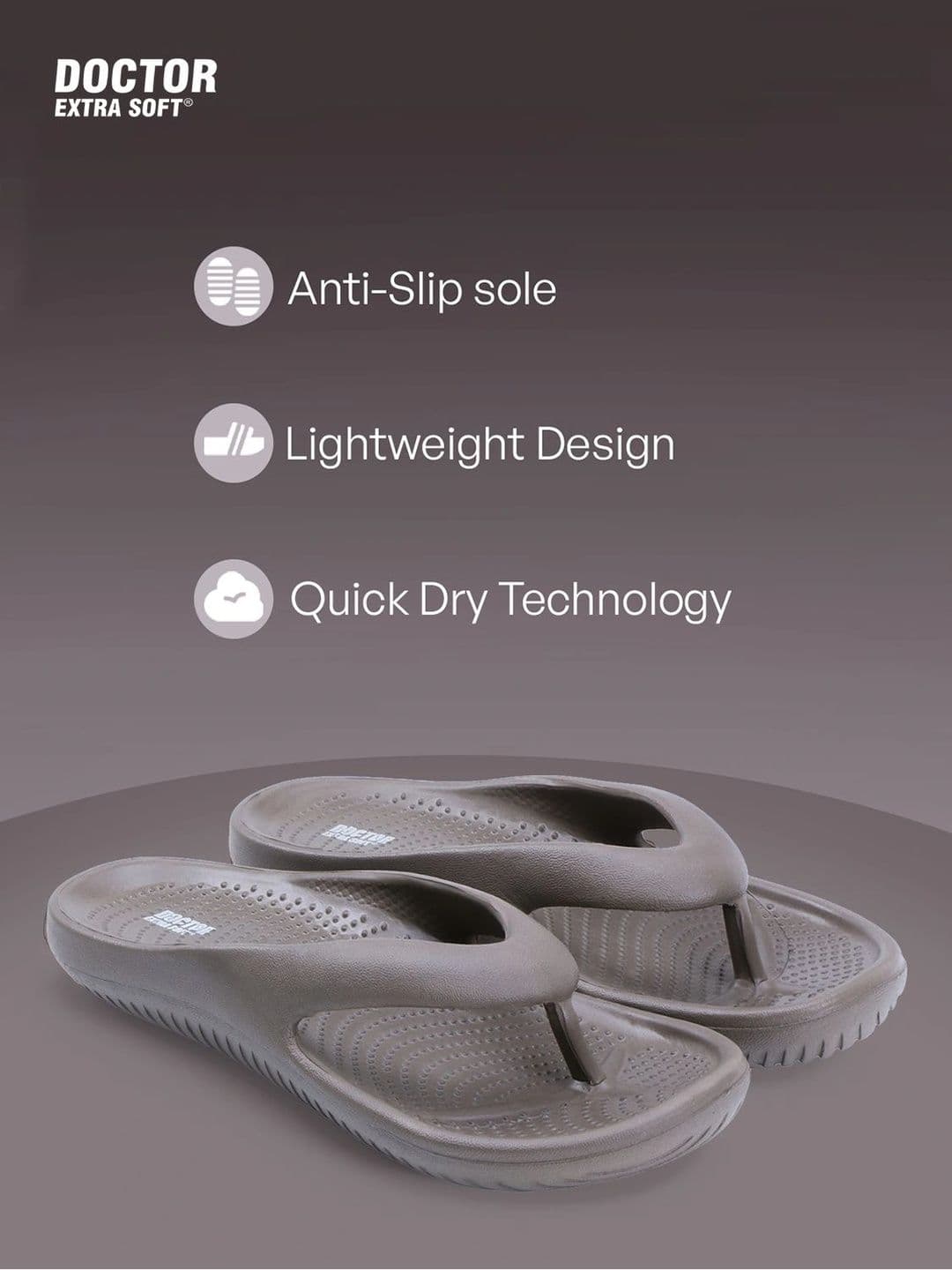 DOCTOR EXTRA SOFT Men Croslite Thong Flip-Flops thumbnail 3