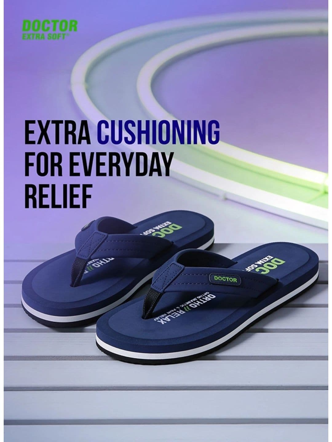 DOCTOR EXTRA SOFT Men Non-Allergenic Sweat Wicking Anti-Skid Thong Flip-Flops thumbnail 4