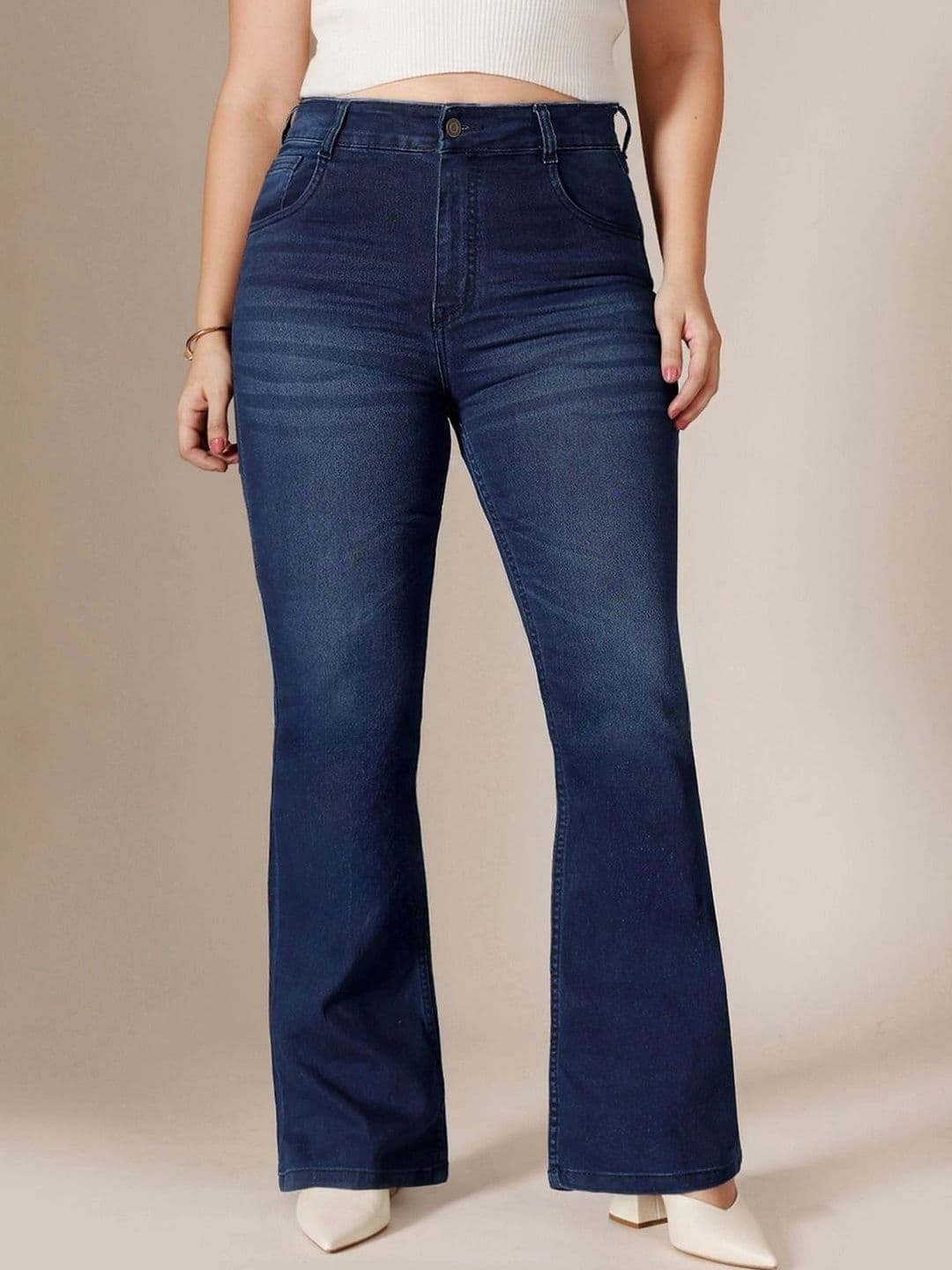 Miss Chase A+ Women Wide Leg Mid-Rise Stretchable Jeans thumbnail 2