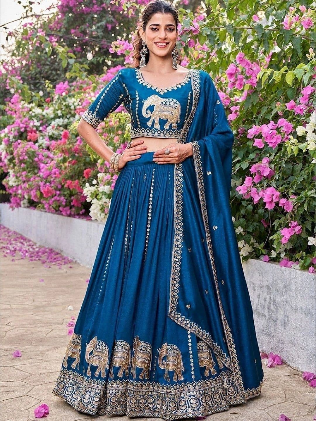 Shree Ram Creation Embellished Ready to Wear Lehenga & Blouse With Dupatta - view 1