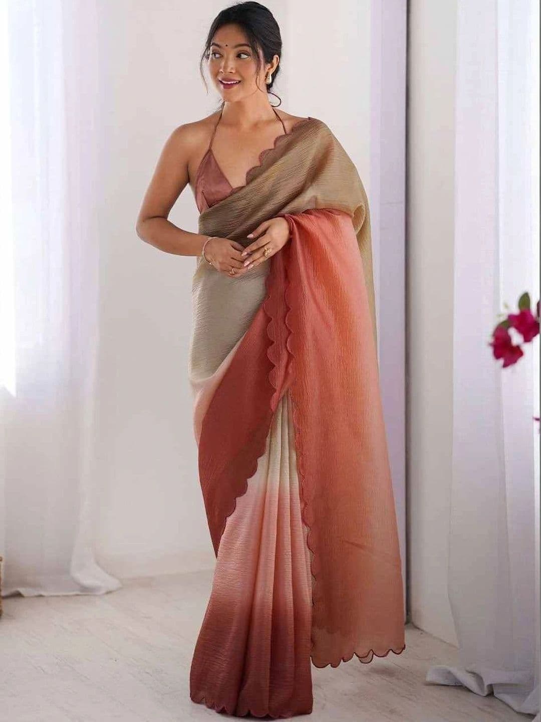 HERE&NOW Ombre Silk Blend Kanjeevaram Saree thumbnail 4