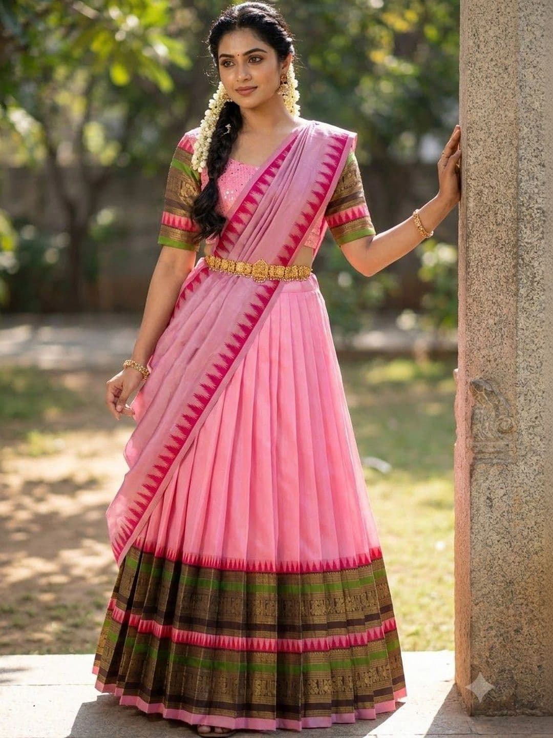 Fabcartz Semi-Stitched Lehenga & Unstitched Blouse With Dupatta thumbnail 5