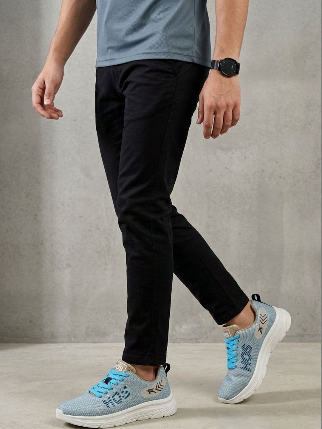 HOS Men Running Shoes Lace-Up Lightweight Comfortable Sports Shoes thumbnail 3