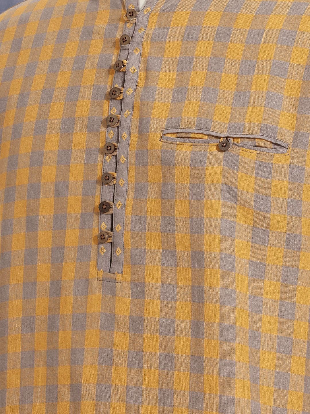 Taavi Woven Legacy Checked Pure Cotton Straight Kurta thumbnail 2