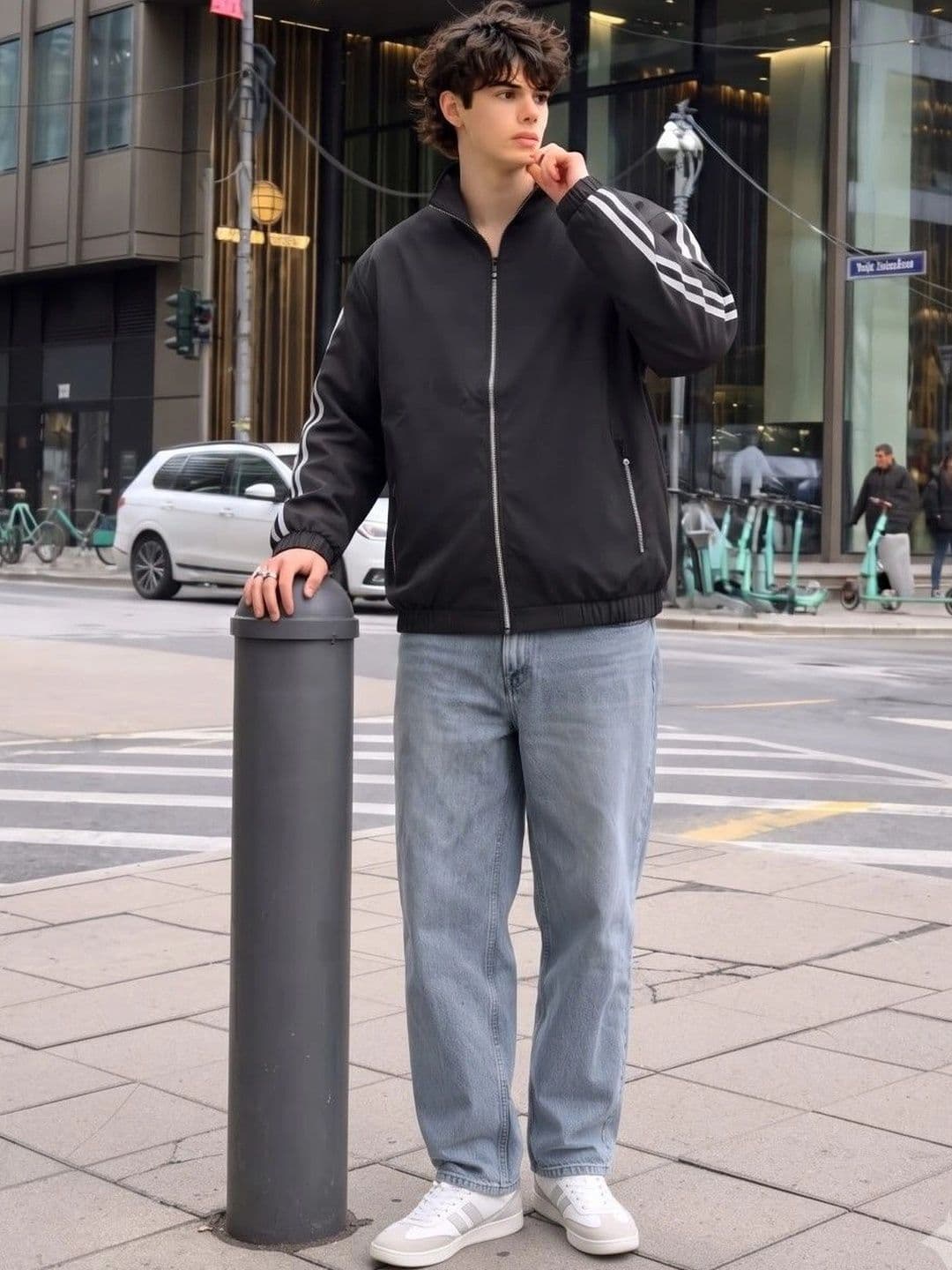 THE CLASSIC TOGS Men Striped Lightweight Bomber Jacket thumbnail 4