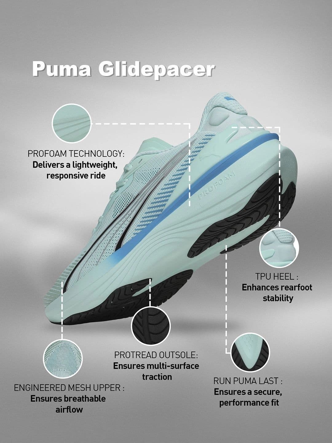 Puma Glidepacer Pro Lightweight Running Shoes thumbnail 2