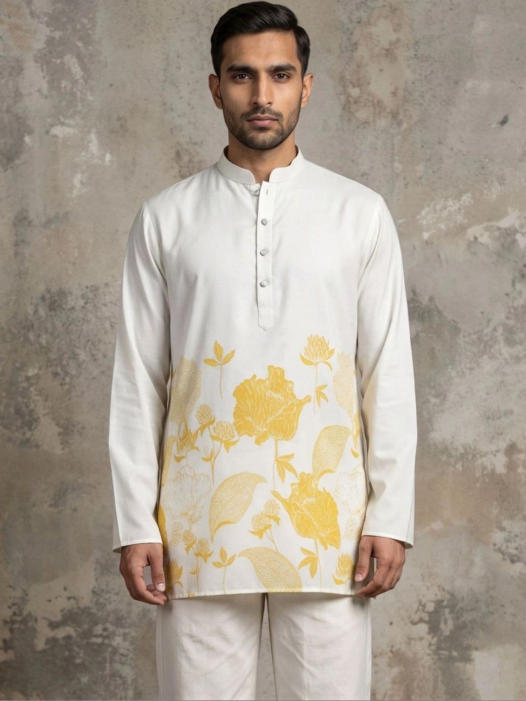 Jompers Men Floral Printed Floral Kurta thumbnail 2