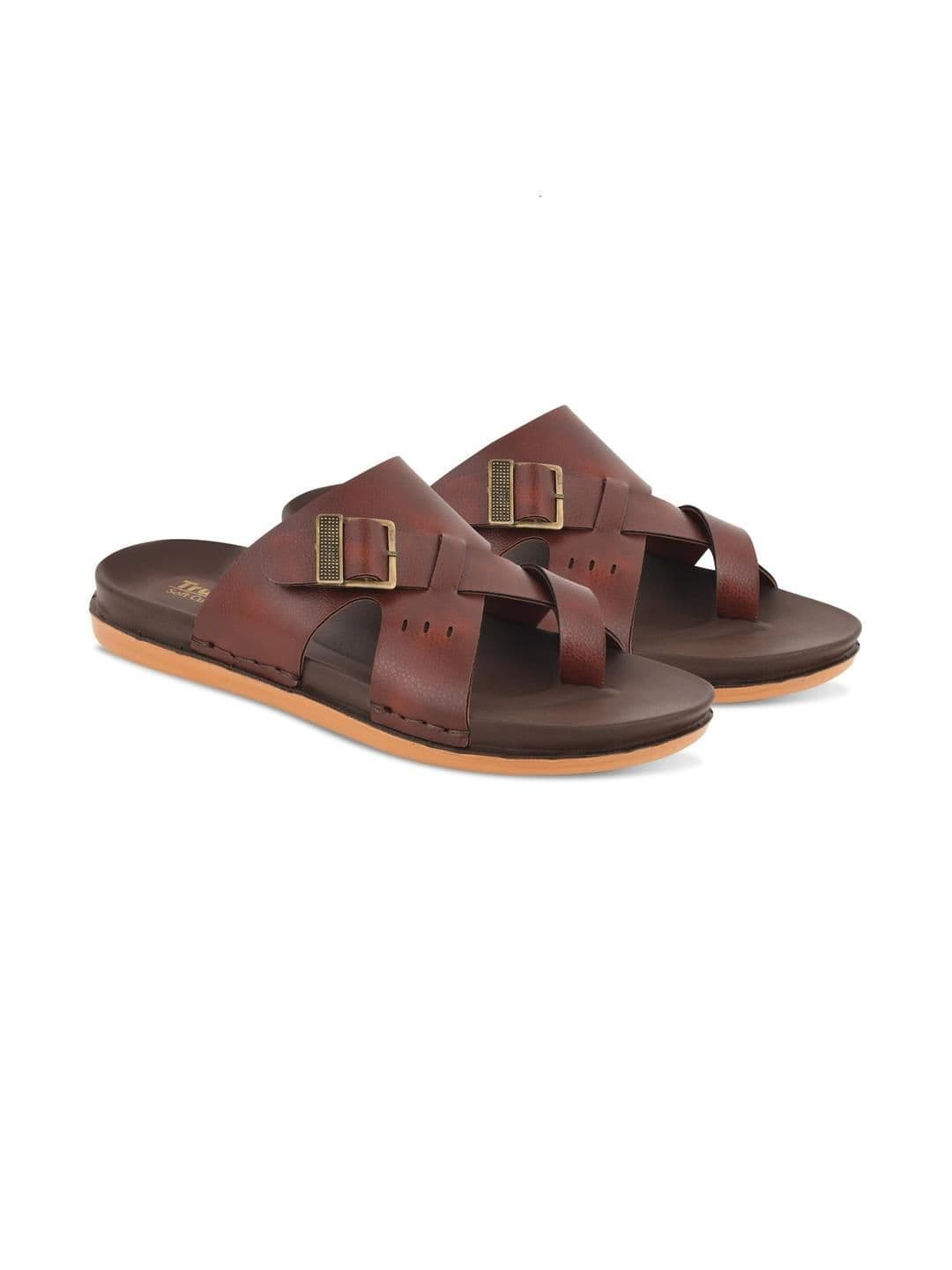 Trump Men Brown Solid Flip Flops thumbnail 7