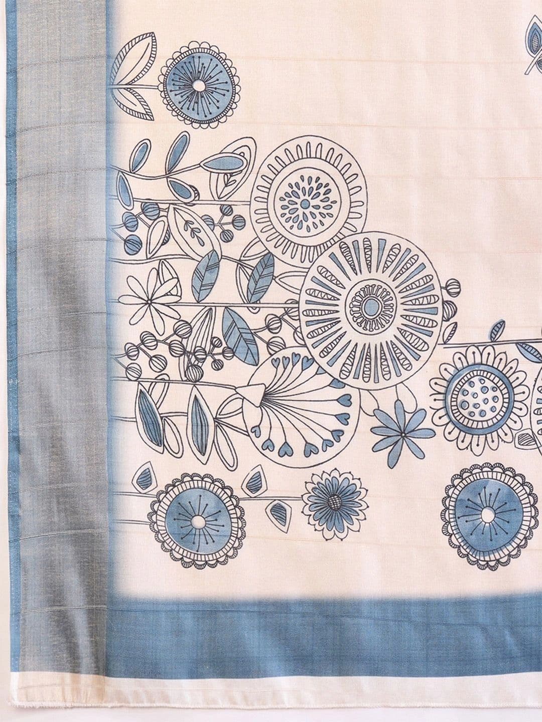 Anouk Floral Silk Blend Designer Chanderi Saree thumbnail 6
