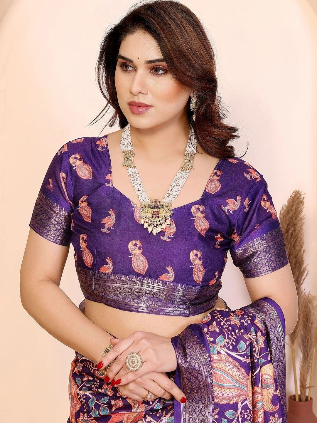 VS MALL Woven Design Zari Silk Cotton Saree thumbnail 2