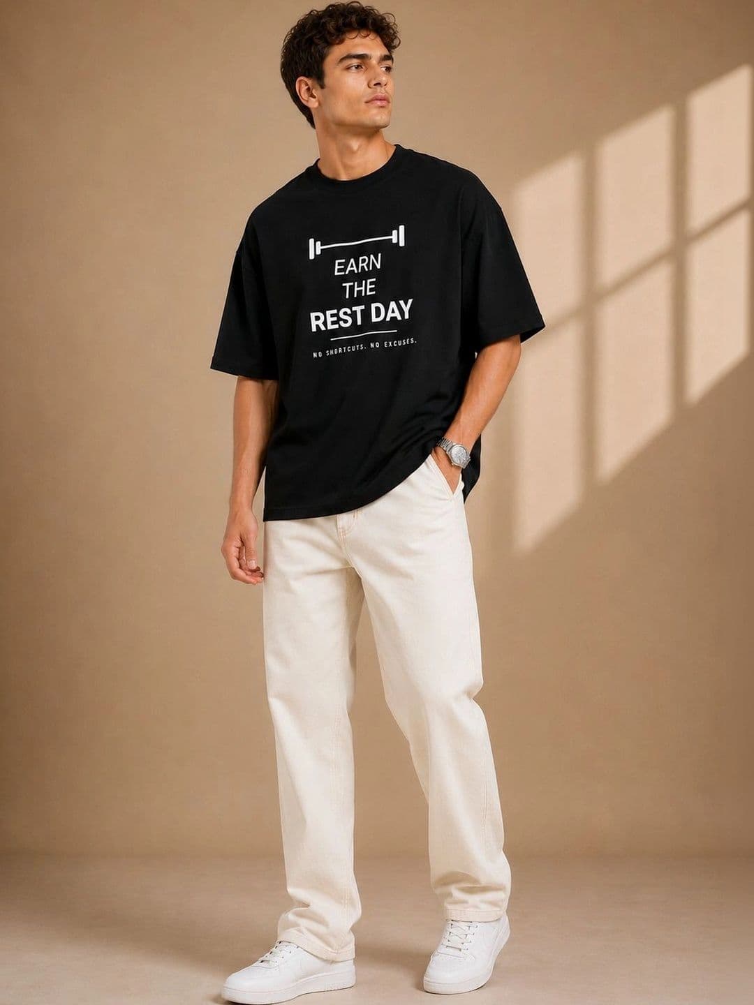 Roadster Men Typography Printed Drop-Shoulder Sleeves T-shirt thumbnail 5