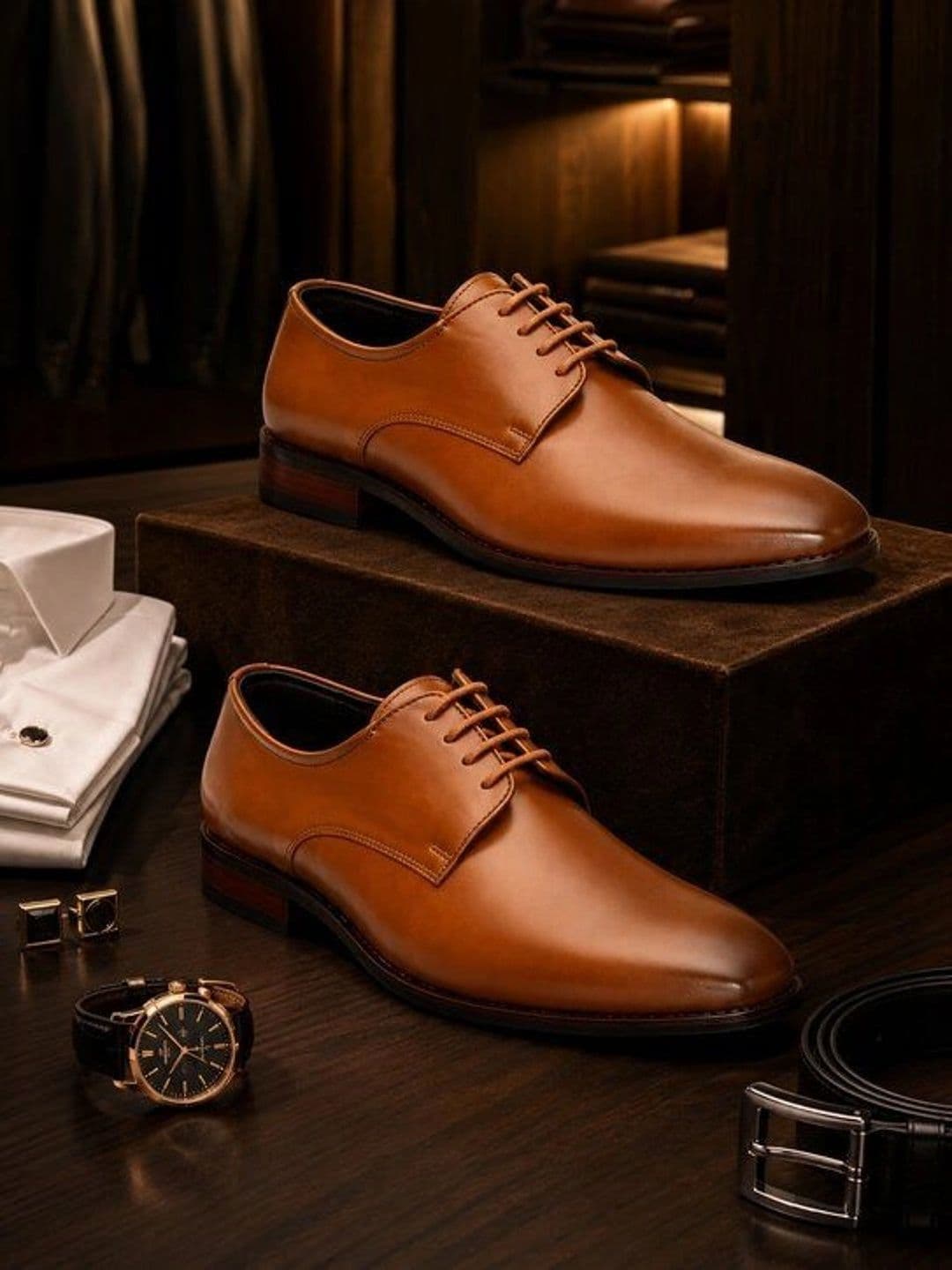 House of Pataudi Men Textured Formal  Derbys - view 1