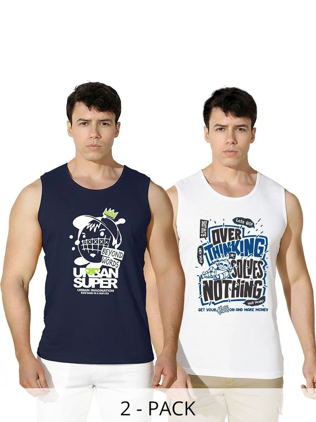 CRYPTIC Men Pack Of 2 Cotton Printed T-shirt - view 1