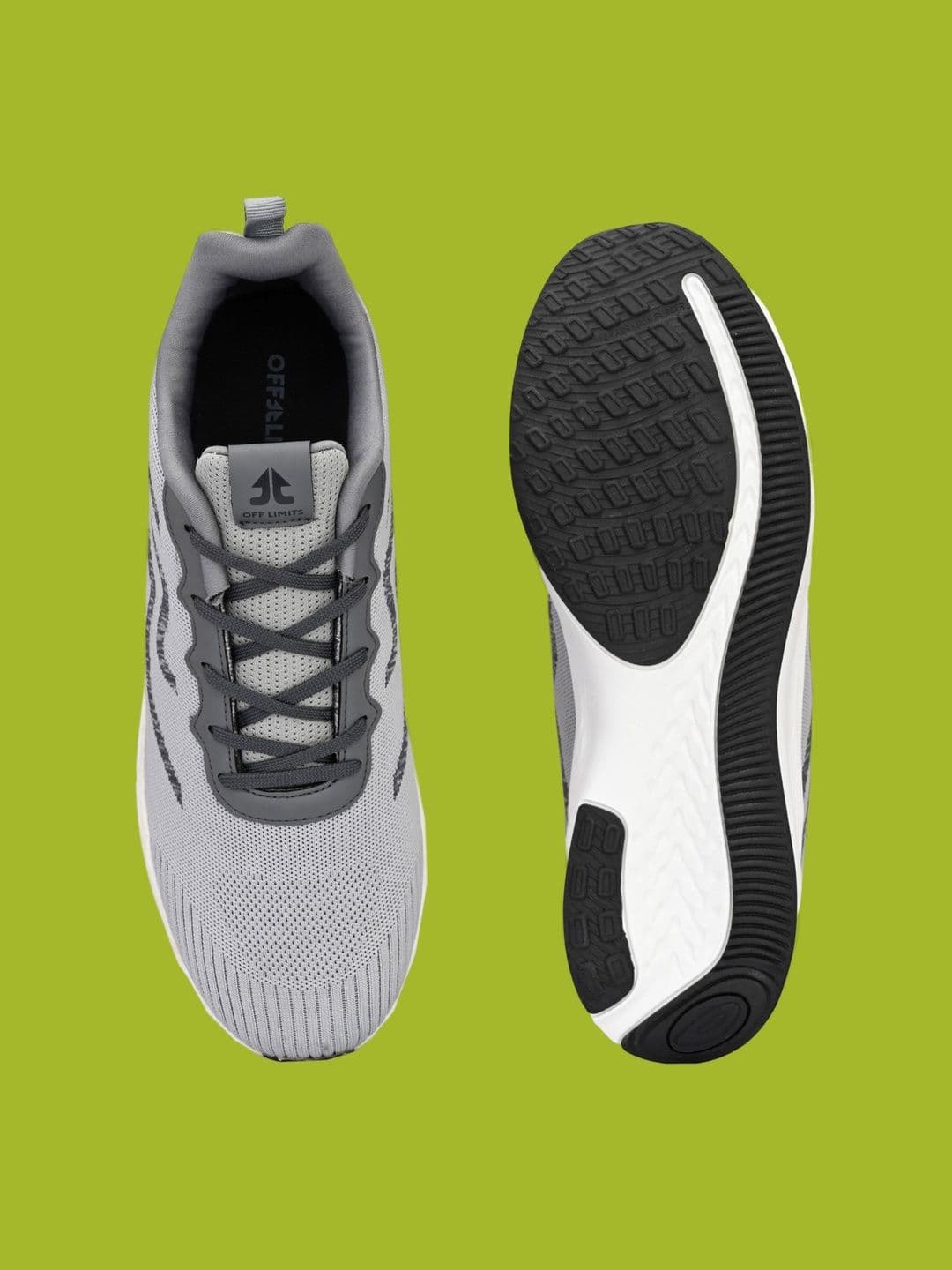 OFF LIMITS Men Grey Textured Mesh Non-Marking Running Sports Shoes thumbnail 4