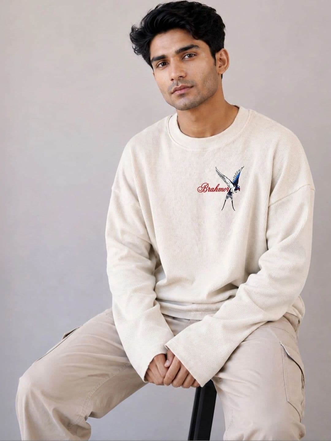 BRAHMOR Men Drop-Shoulder Sleeves T-shirt thumbnail 2