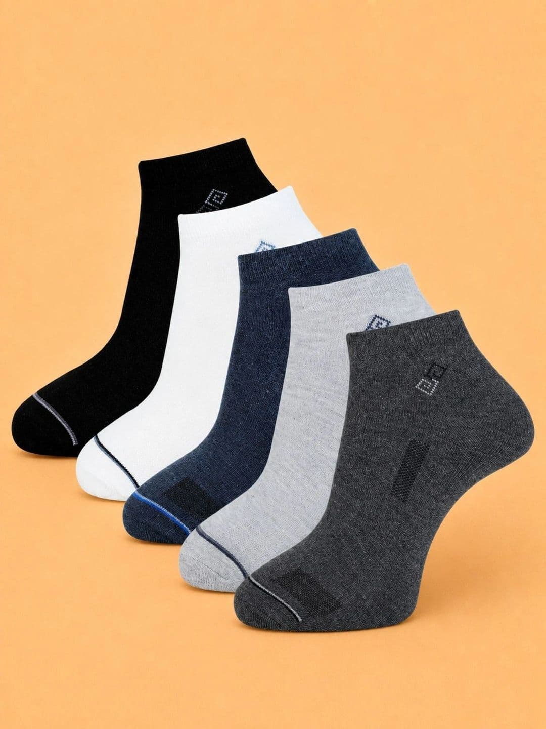 ADDOSSO Men Pack of 5 Cotton Assorted Ankle Length Socks - view 1