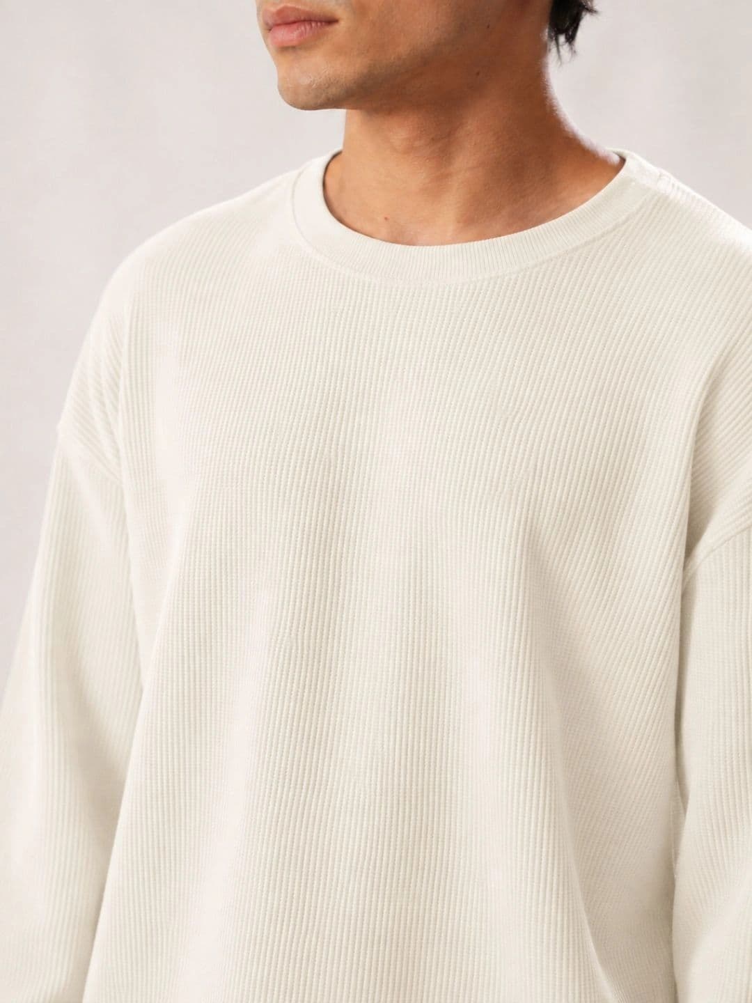 BEOVER Men's Boxy Fit Self Design Round Neck T-shirt thumbnail 5