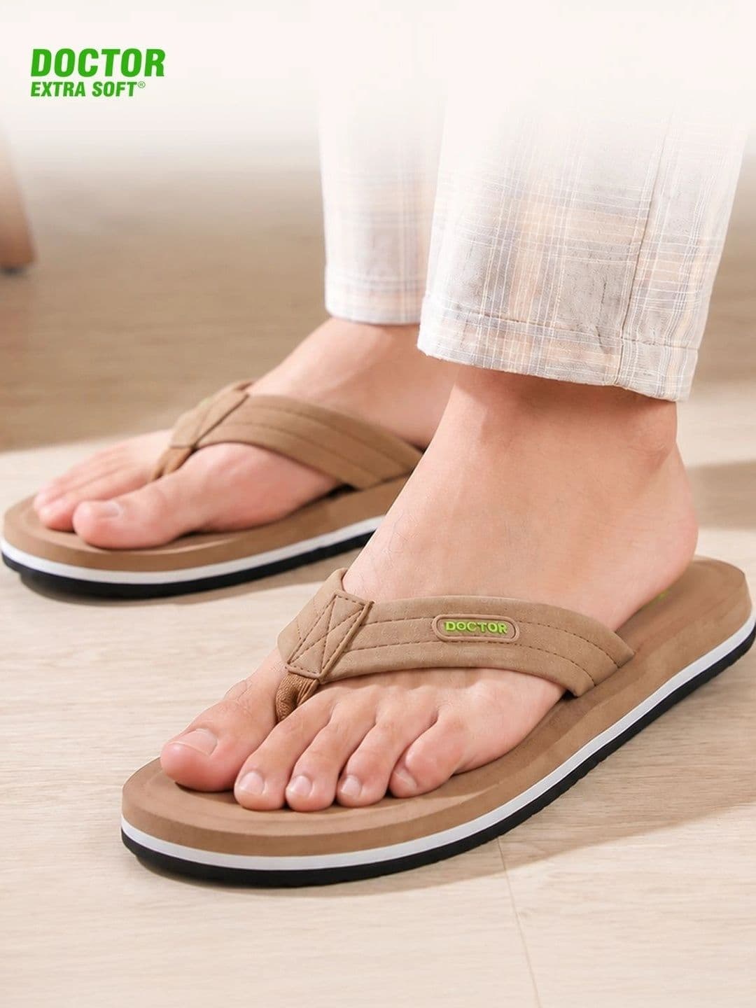 DOCTOR EXTRA SOFT Men Non-Allergenic Sweat Wicking Anti-Skid Thong Flip-Flops - view 1