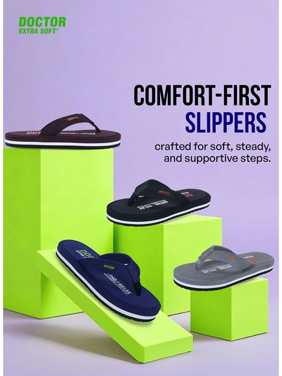 DOCTOR EXTRA SOFT Men Non-Allergenic Sweat Wicking Anti-Skid Thong Flip-Flops thumbnail 6