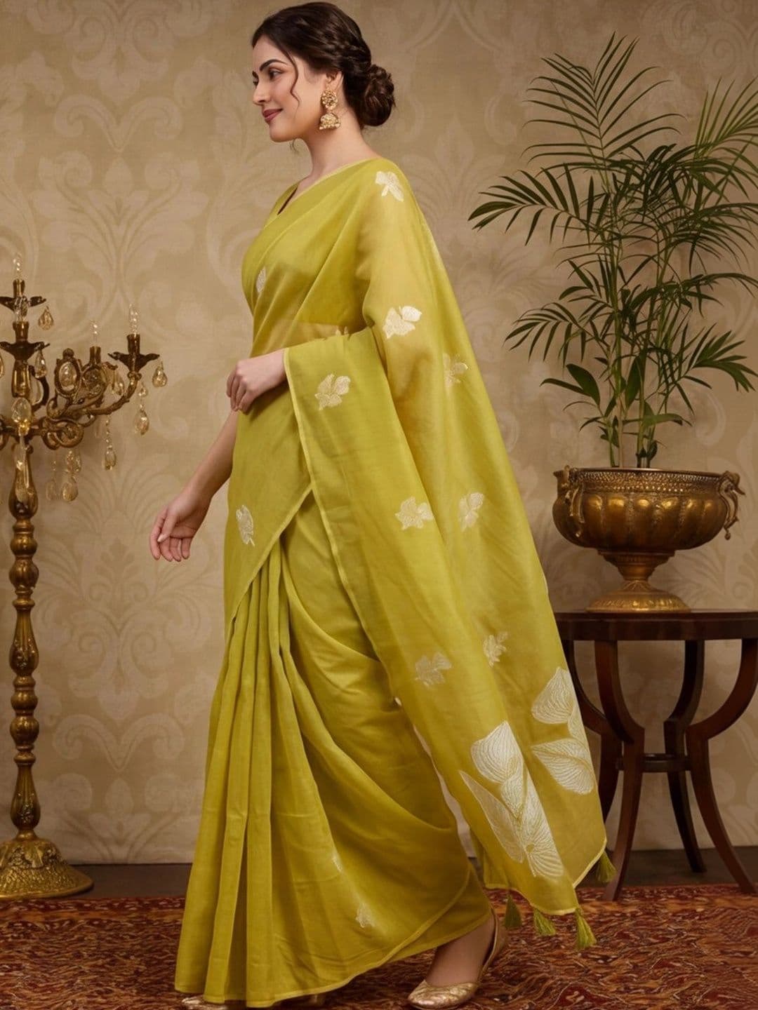 Mitera Woven Design Embroidered Silk Cotton Fusion Banarasi Saree thumbnail 2