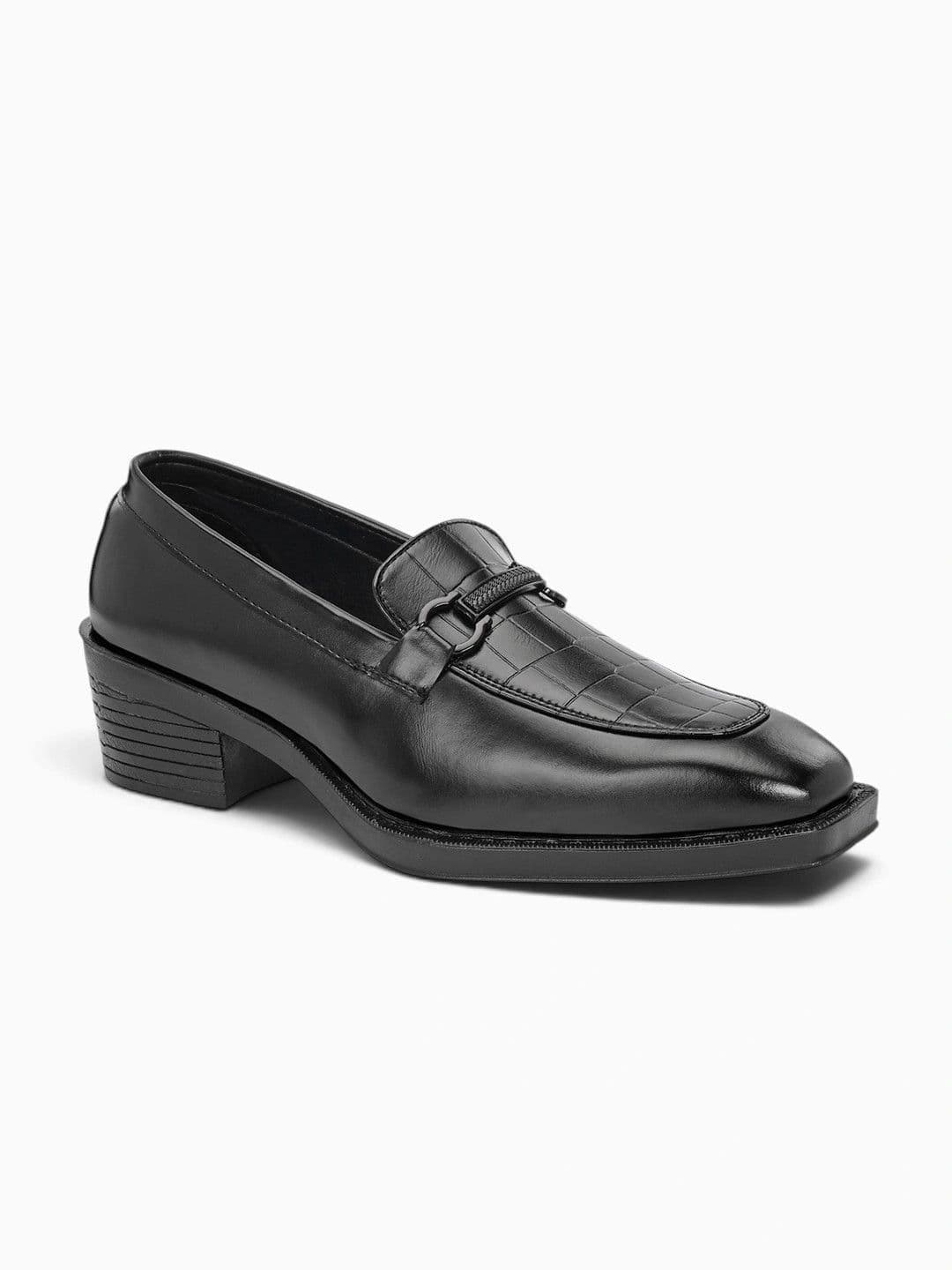 INVICTUS Men Textured PU Square Toe Slip-On Loafers Formal Shoes thumbnail 3