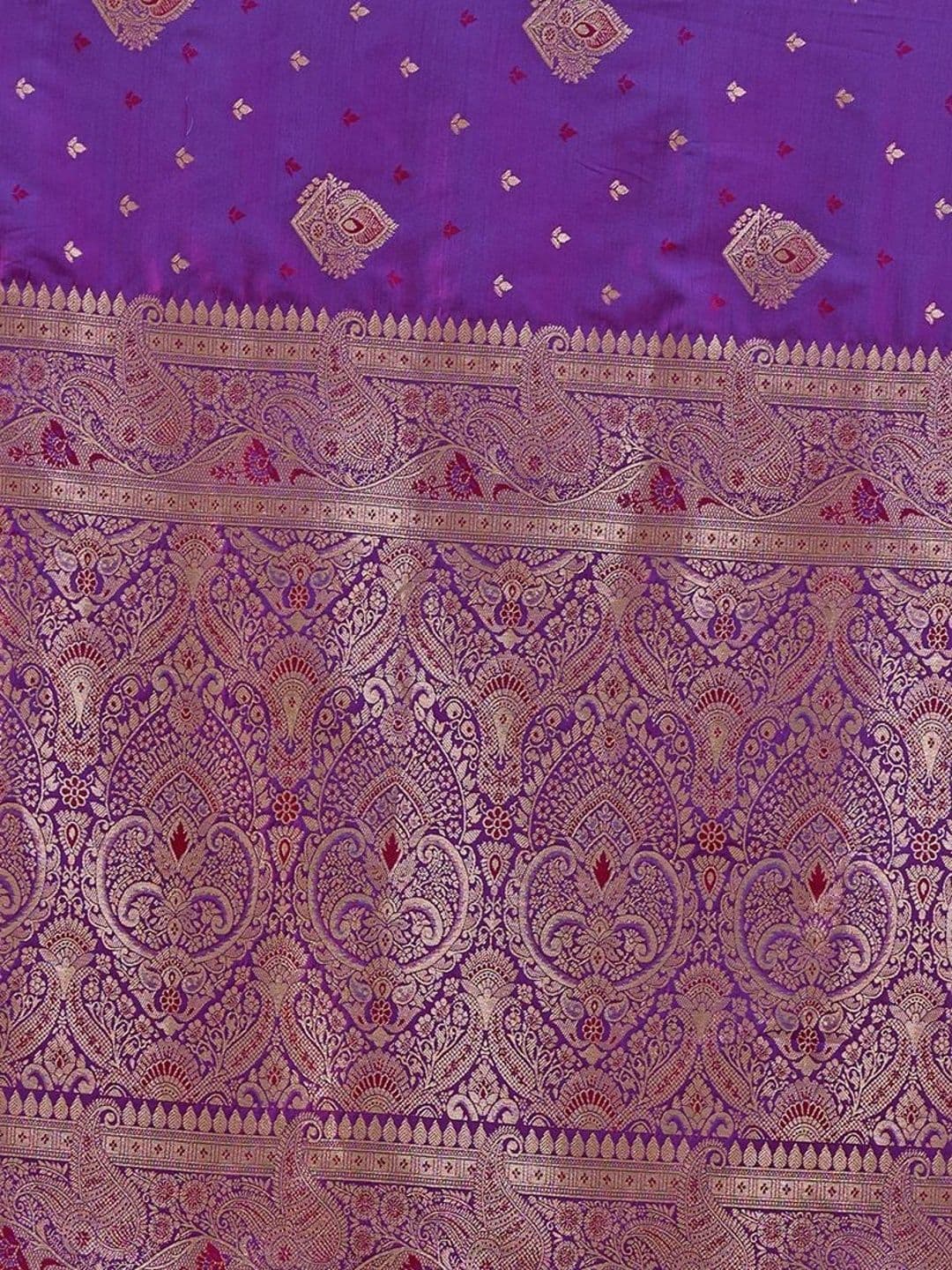 FABRINO Paisley Zari Banarasi Saree thumbnail 7