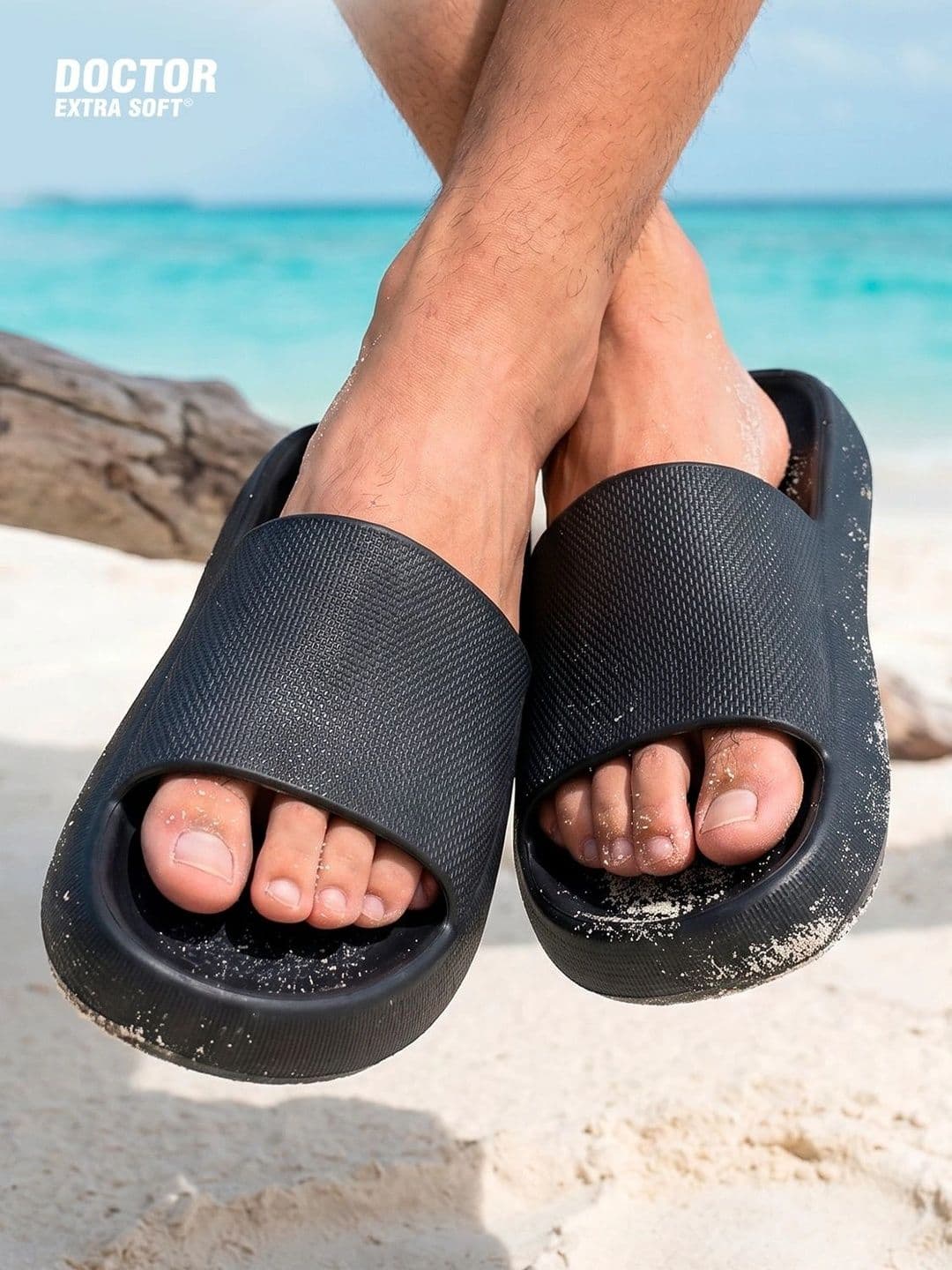 DOCTOR EXTRA SOFT Men Ultra Soft Lightweight Rubber Sliders - view 1