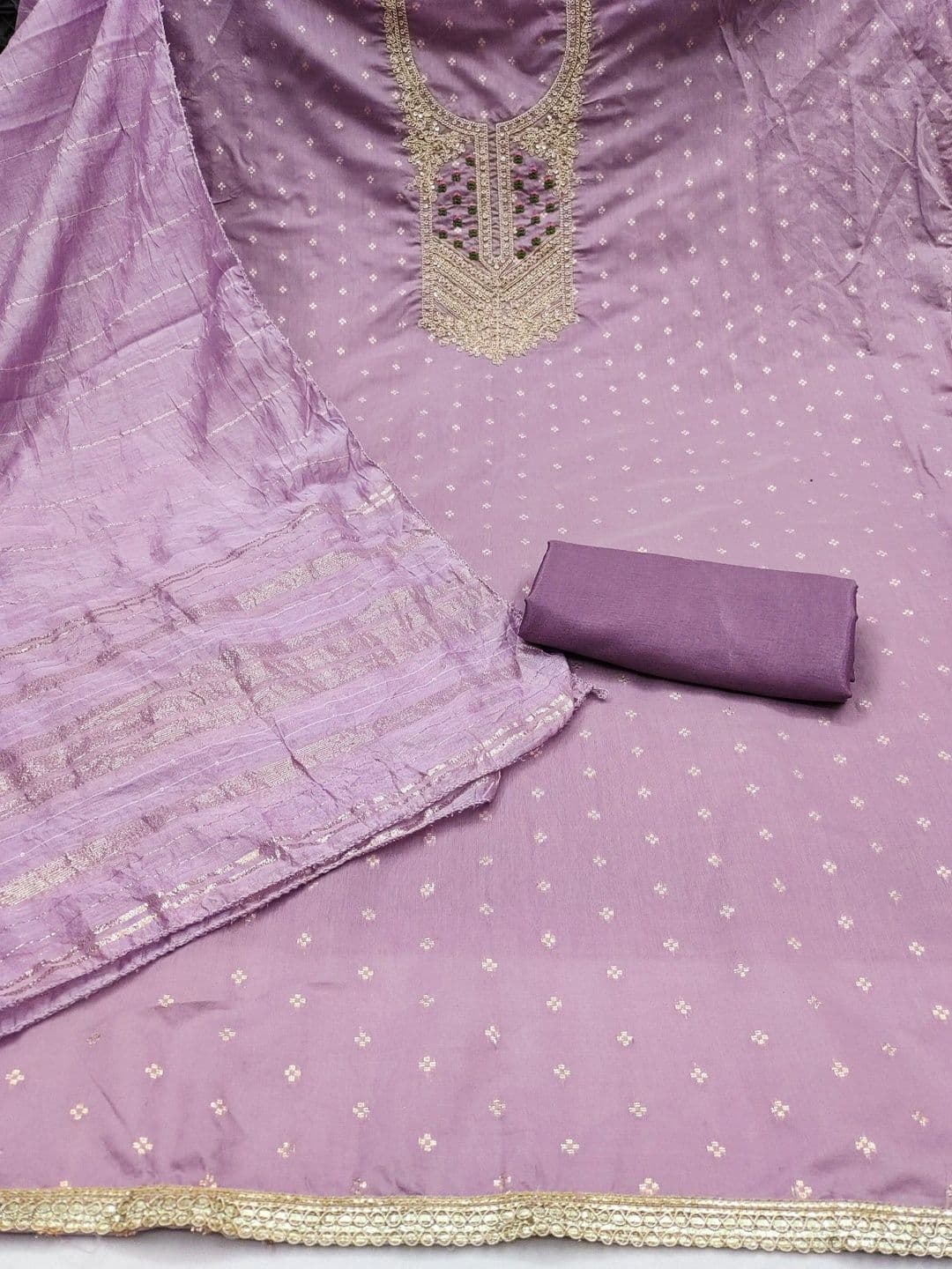 LeeliPeeri Designer Embroidered Unstitched Dress Material thumbnail 3