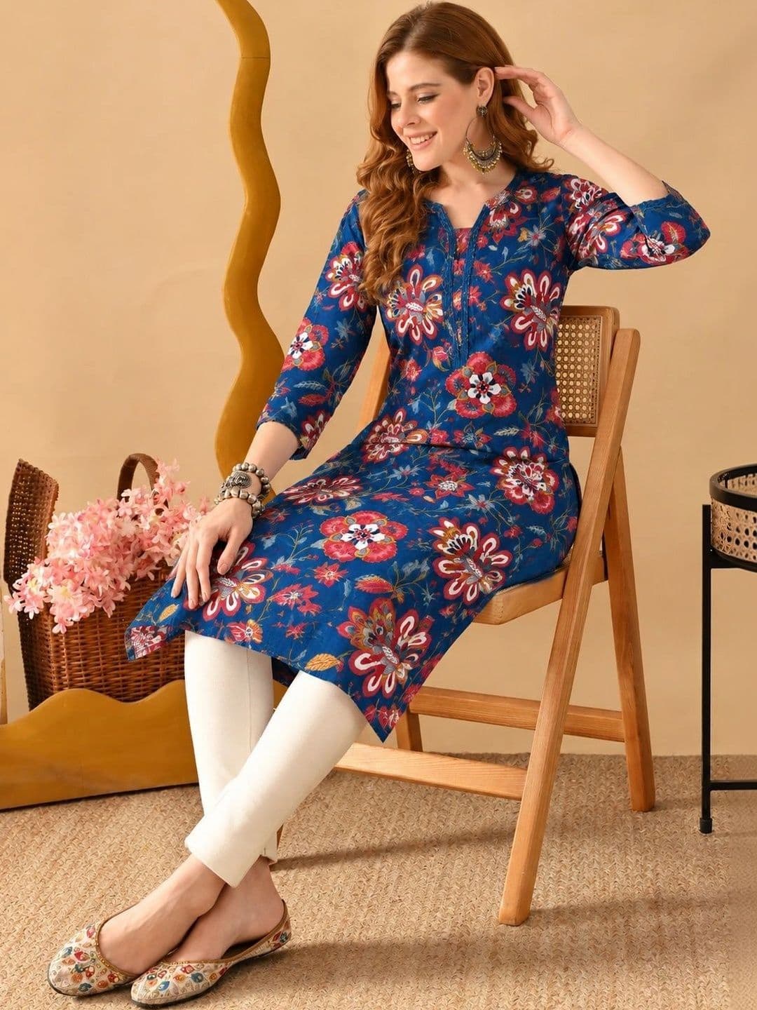 PHYSIL Women Floral Printed Floral Kurta thumbnail 4