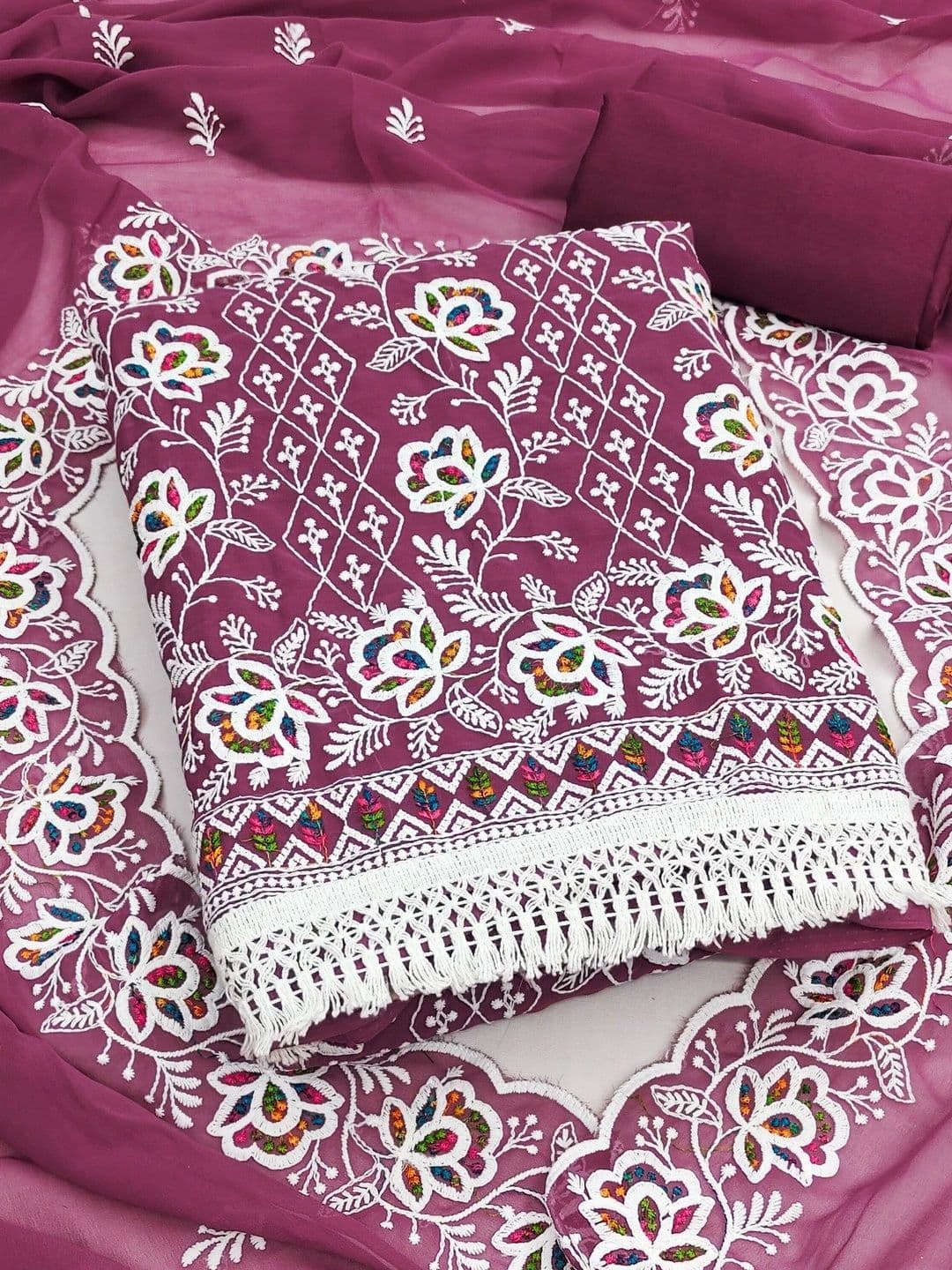 LeeliPeeri Designer Embroidered Unstitched Dress Material - view 1
