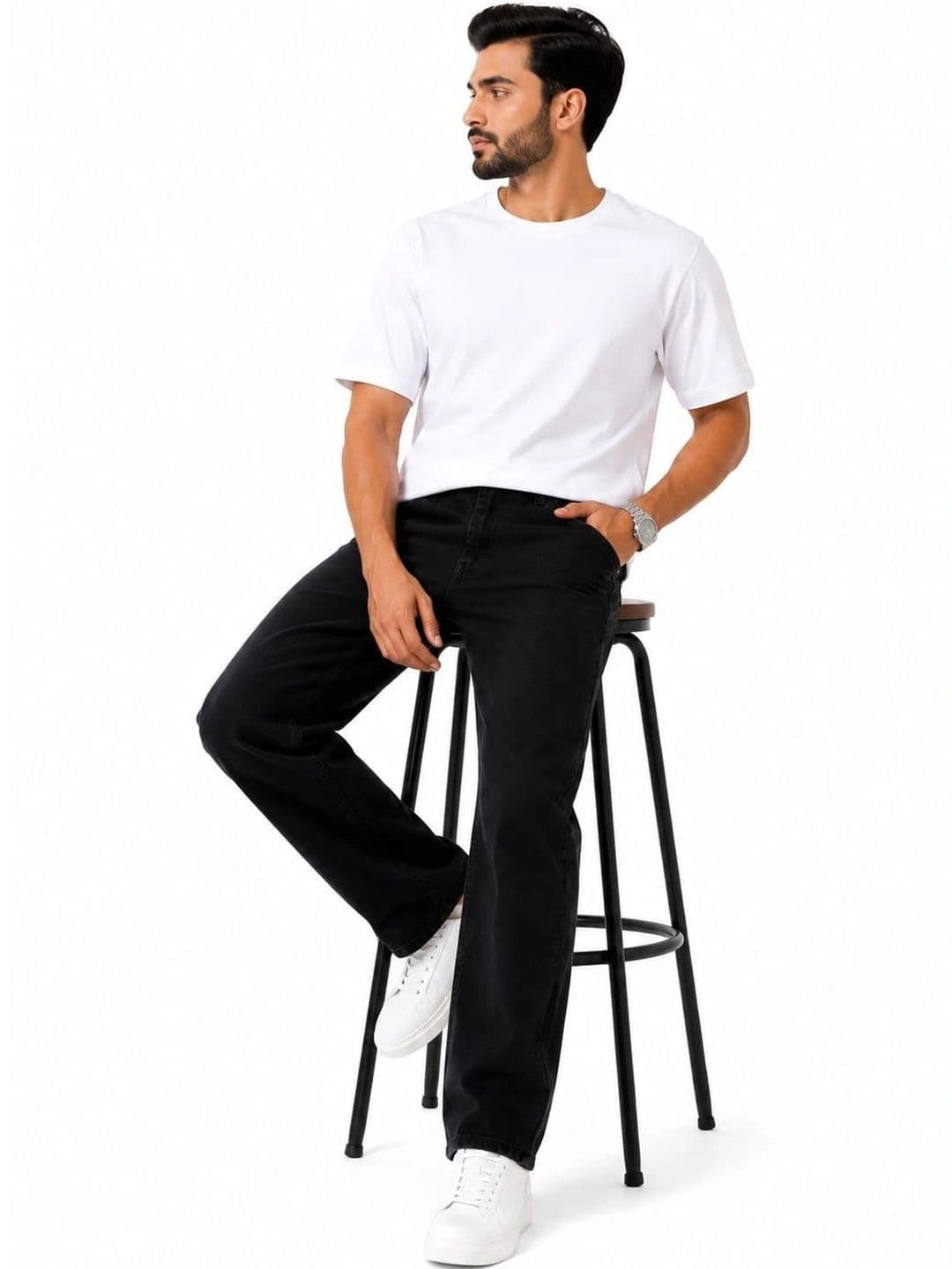 VK CULTURE Men Straight Fit Mid-Rise Light Fade Jeans thumbnail 5
