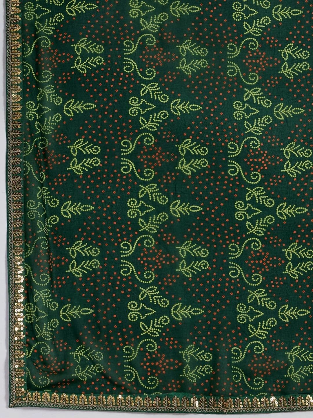Anouk Rustic Bandhani Sequinned Poly Georgette Designer Bandhani Saree thumbnail 6