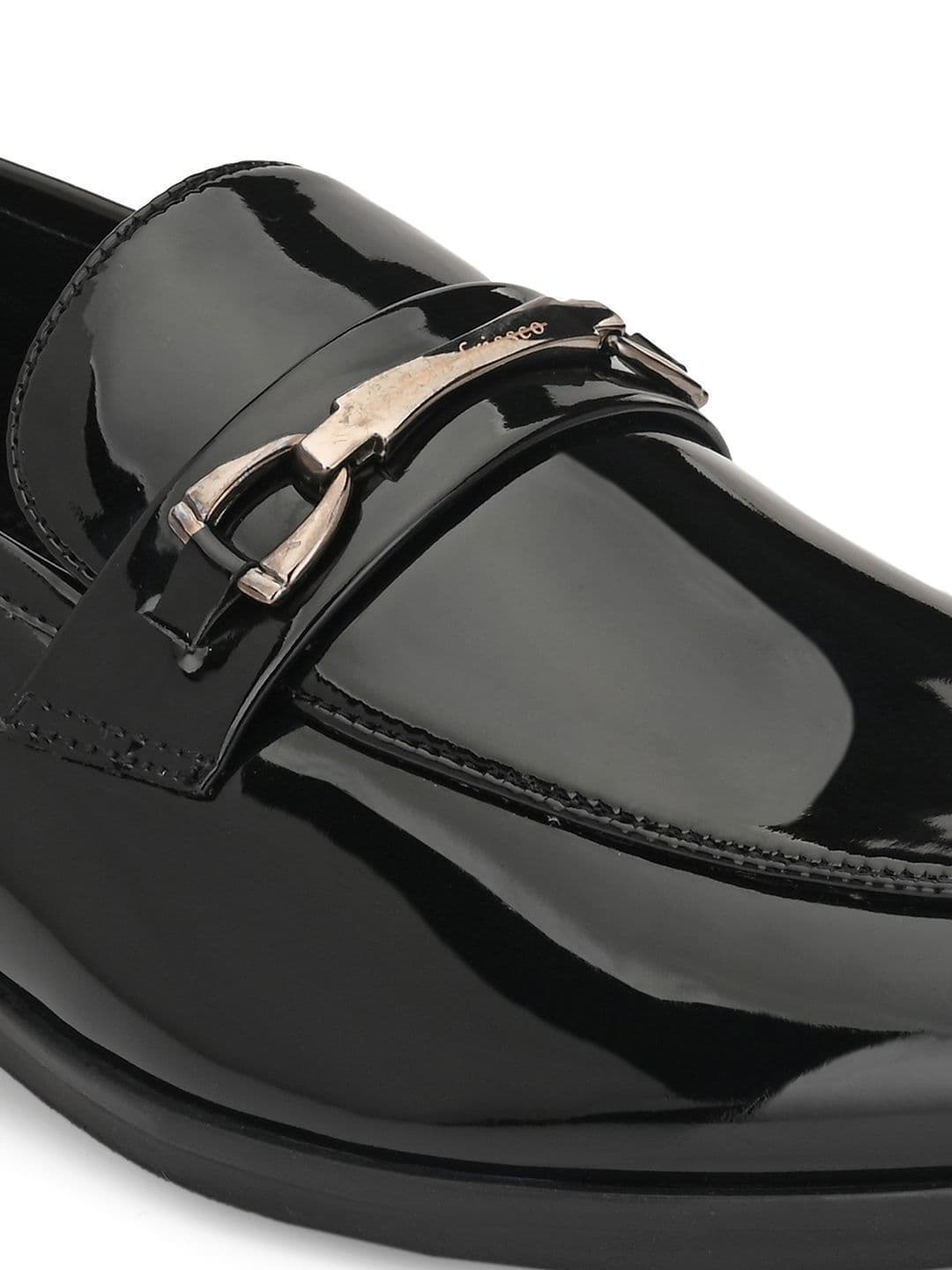 San Frissco Men Sterling Black Solid Formal Loafers thumbnail 6