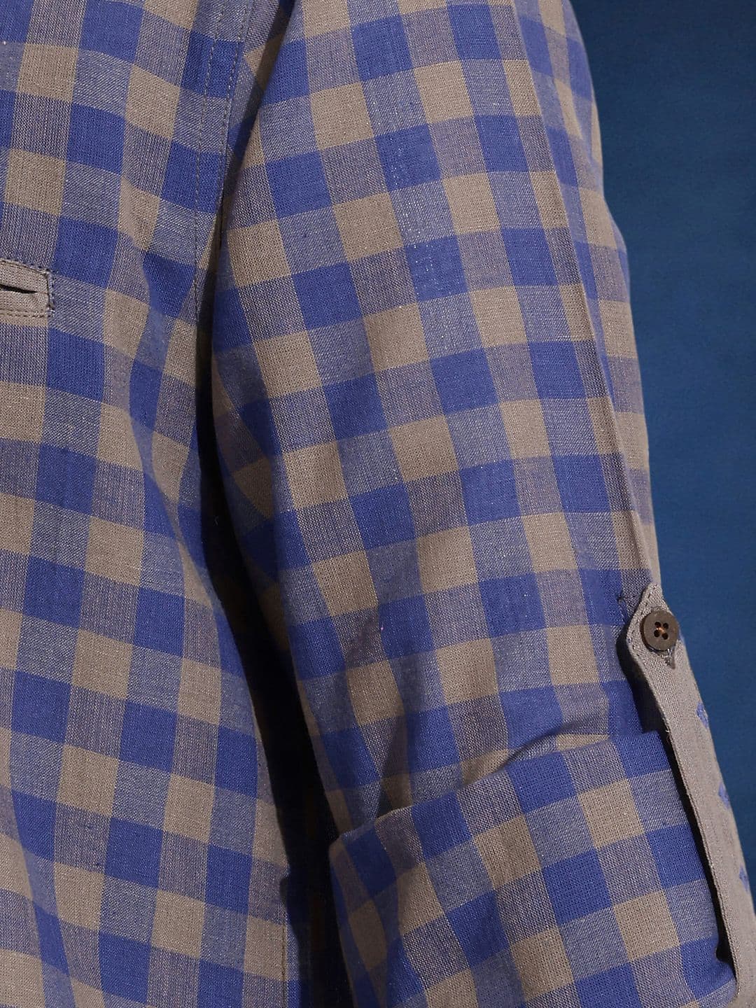 Taavi Woven Legacy Checked Pure Cotton Straight Kurta thumbnail 4