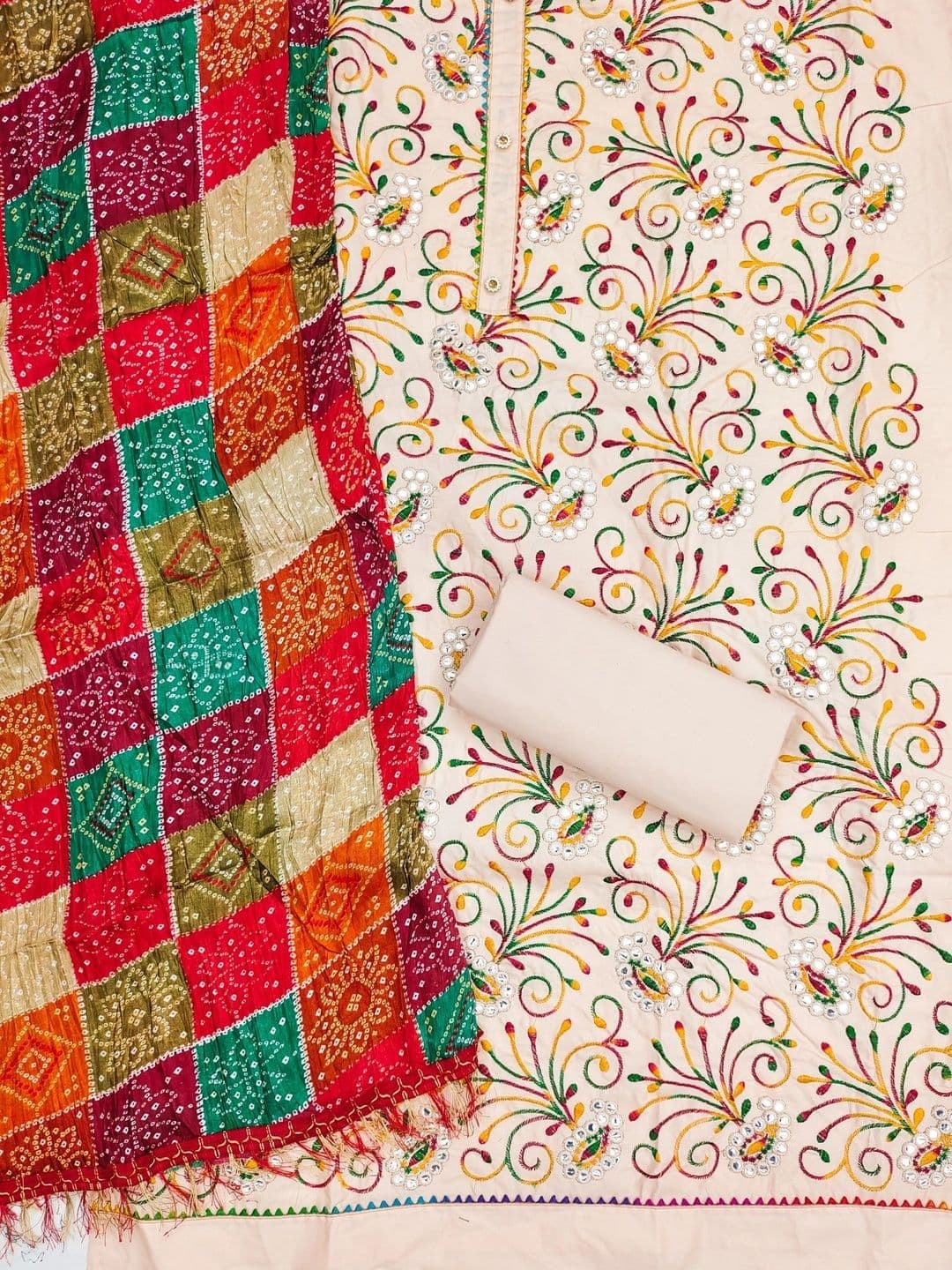 LeeliPeeri Designer Embroidered Unstitched Dress Material thumbnail 3