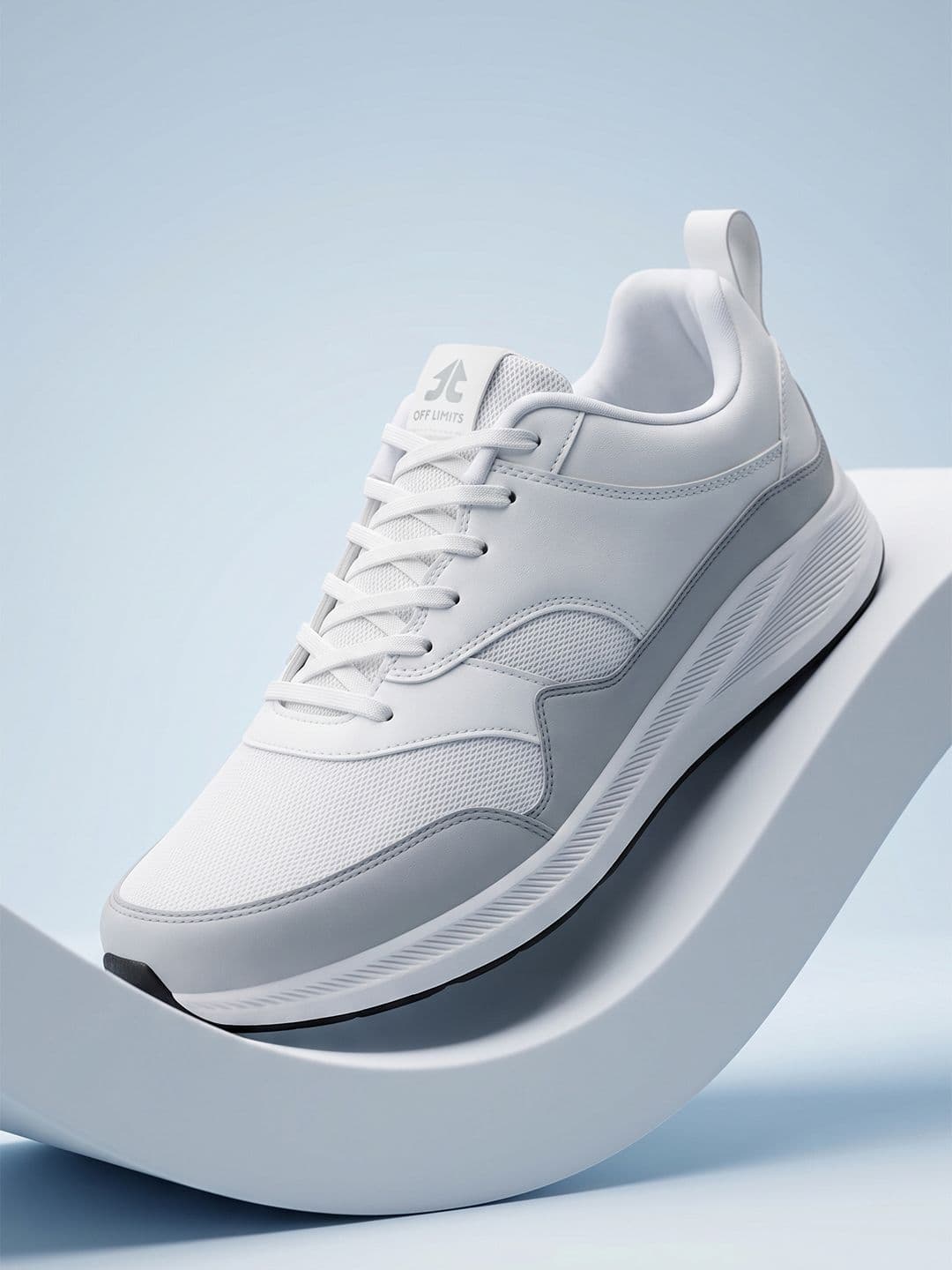 OFF LIMITS Men White Mesh Non-Marking Running Sports Shoes - view 1