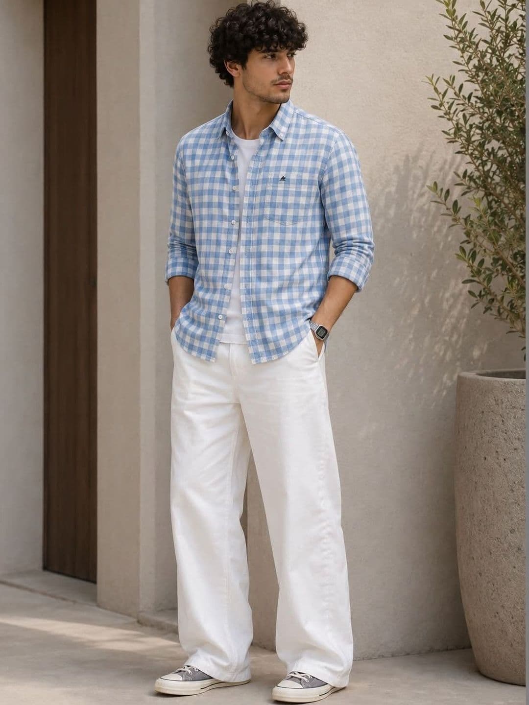 Xkind Blue Checked Shirt for Men thumbnail 3