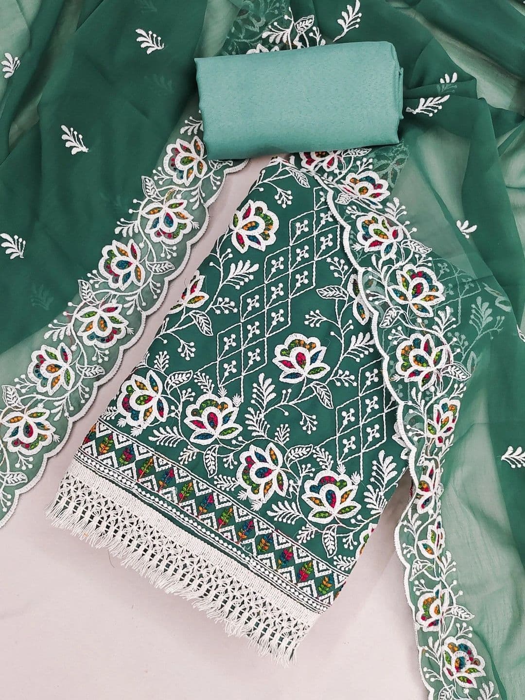 LeeliPeeri Designer Embroidered Unstitched Dress Material - view 1