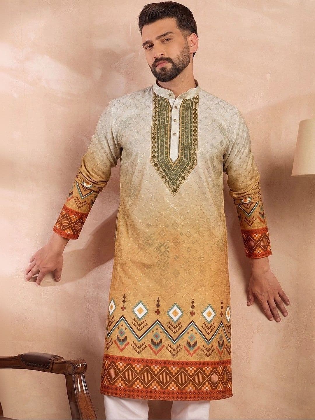 VELKYNOX Men Thread Work Kurta thumbnail 7