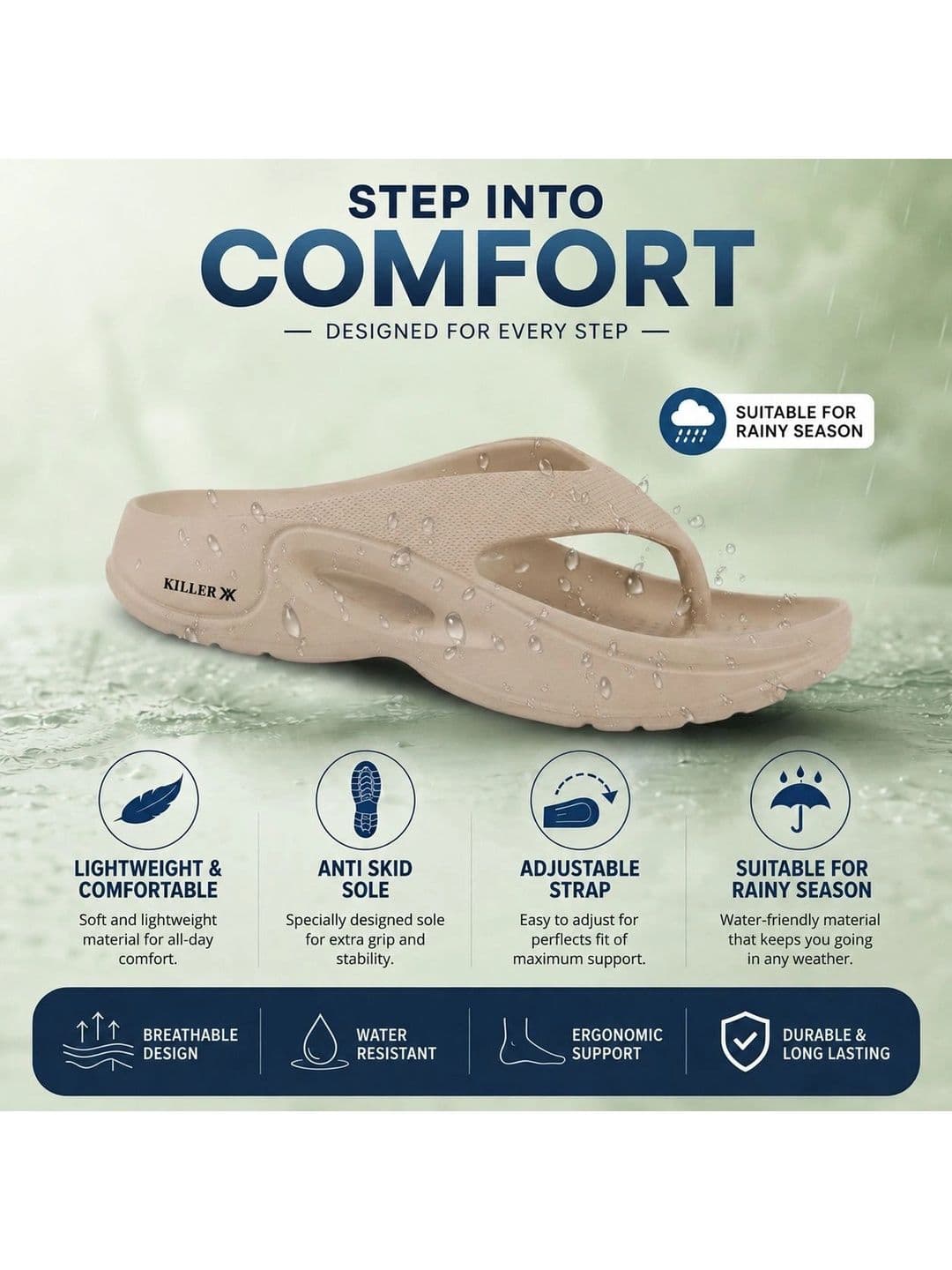 Killer Men Thong Flip-Flops thumbnail 2