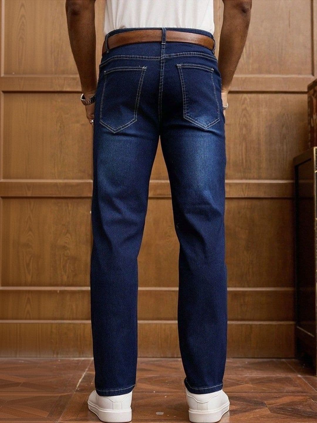MASTERLY WEFT Men Straight Fit Mid-Rise Stretchable Jeans thumbnail 5