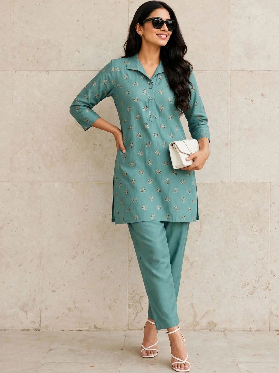 Kasendra Women Ethnic Motifs Printed Regular Kurta with Trousers thumbnail 2