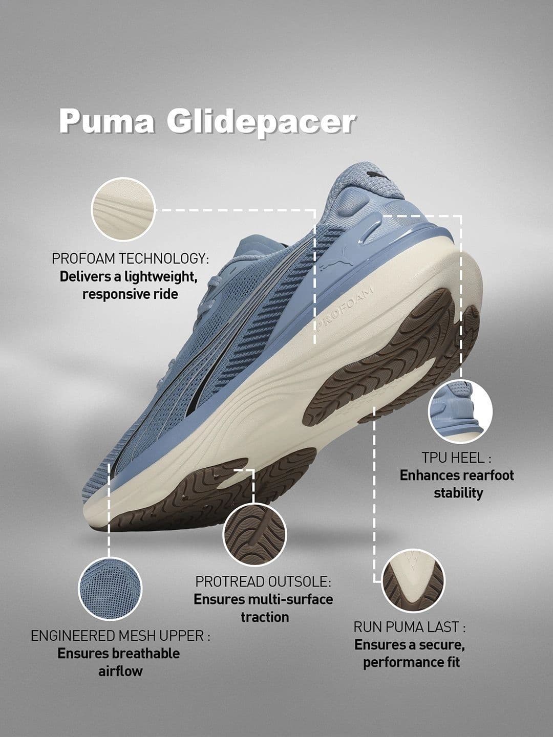 Puma Glidepacer Pro Lightweight Running Shoes thumbnail 3