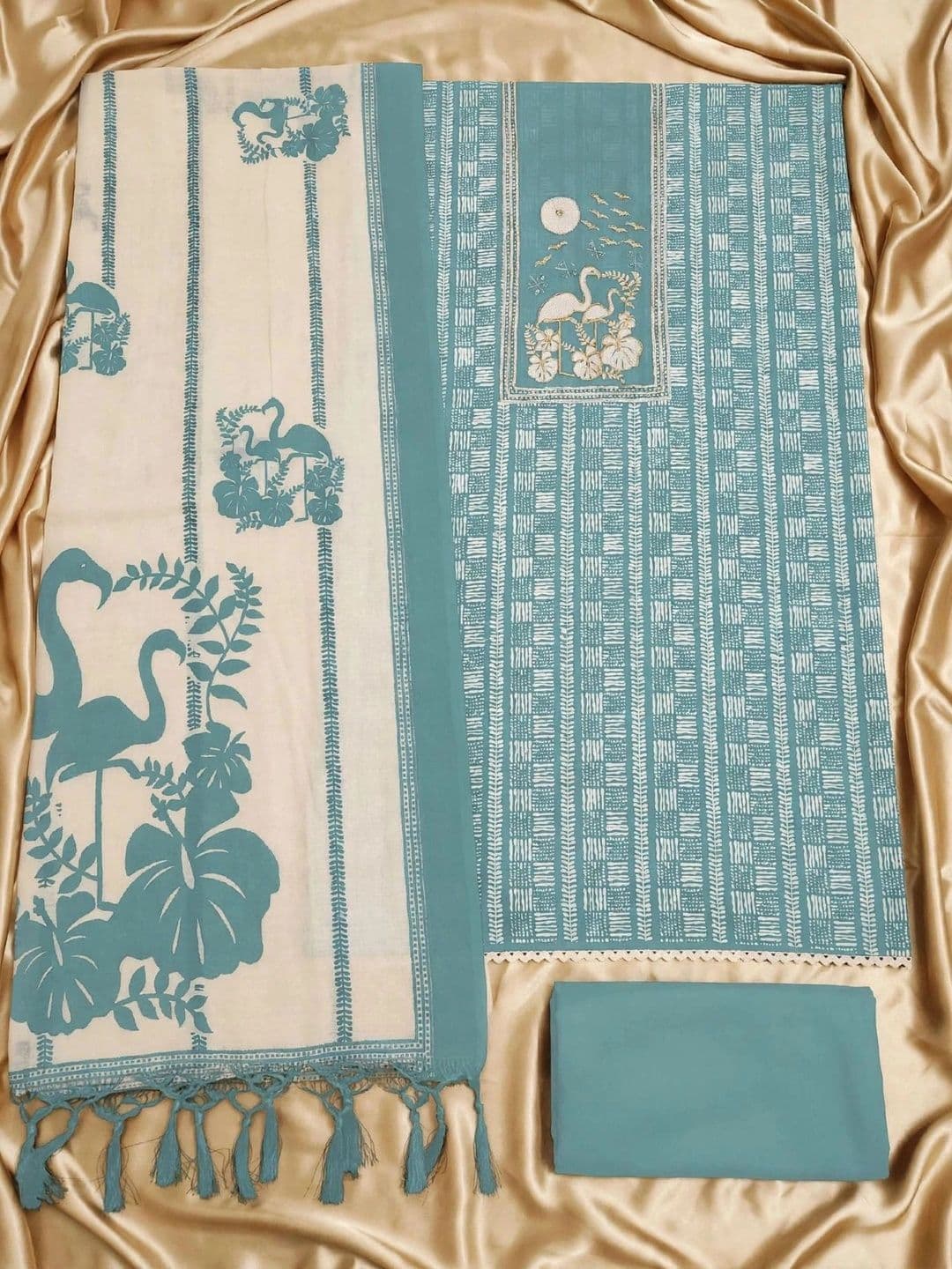 Haranozy Printed Pure Cotton Semi-Stitched Dress Material thumbnail 4
