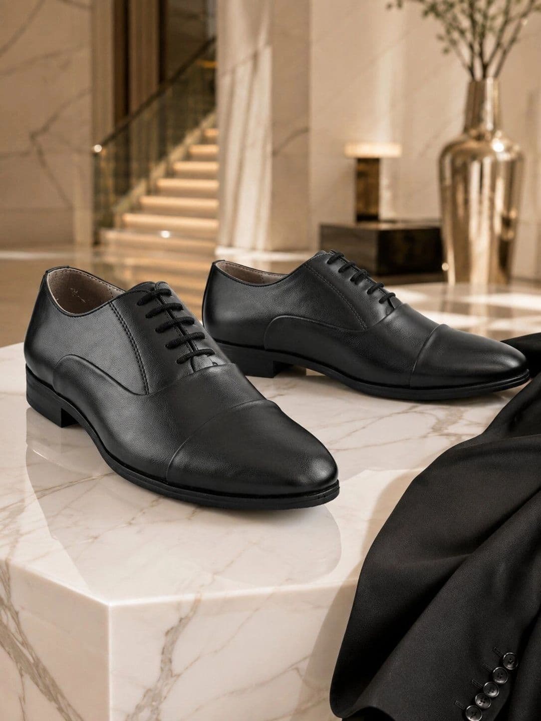House of Pataudi Men Textured Formal Oxfords - view 1